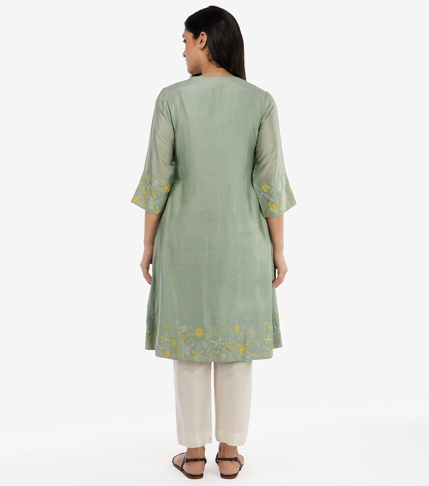 Sage Green embroidered kurta