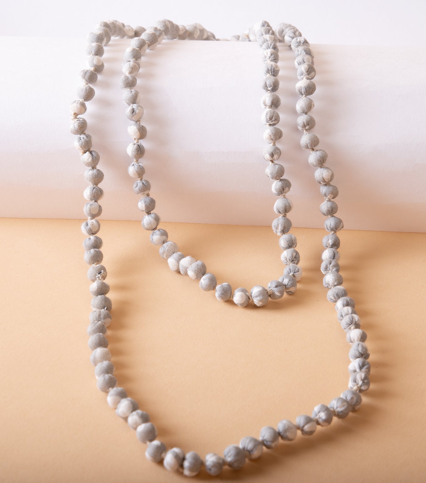 White Cotton Beaded Necklace