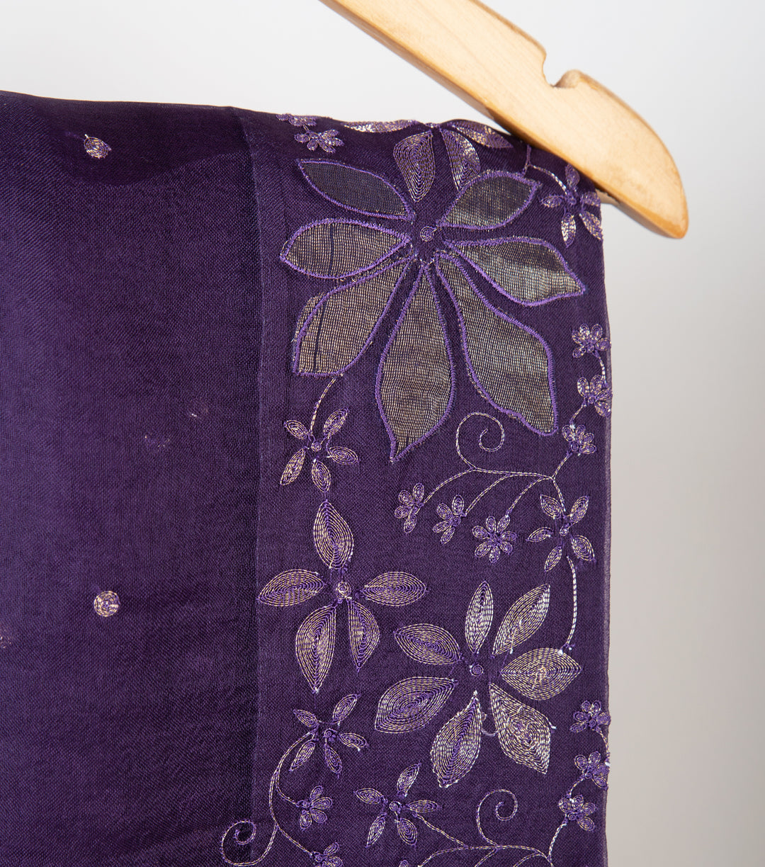Purple Embroidered Organza saree