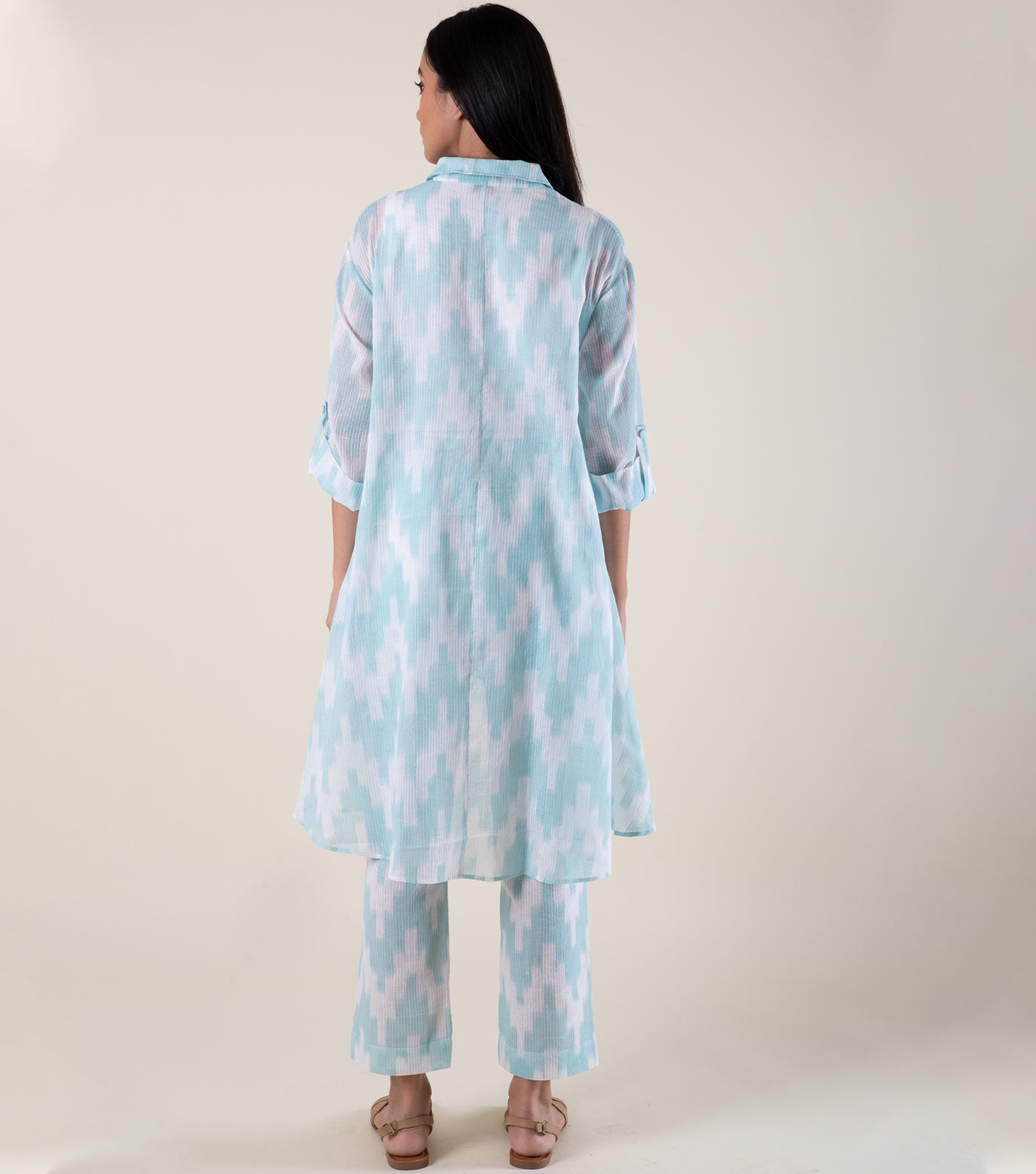 Powder Blue Printed Cotton Co-Ord Set