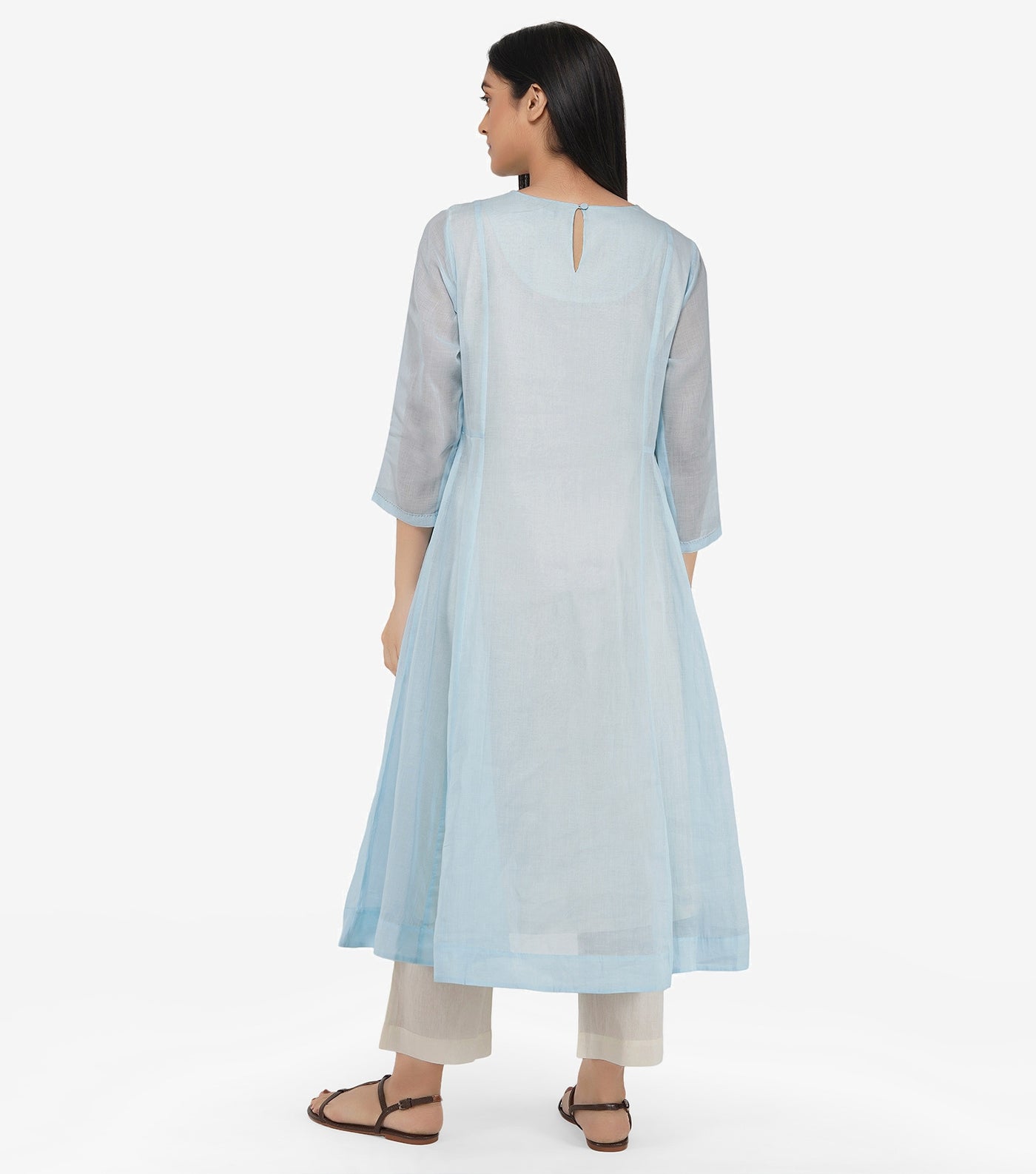 Skyblue cotton kurta