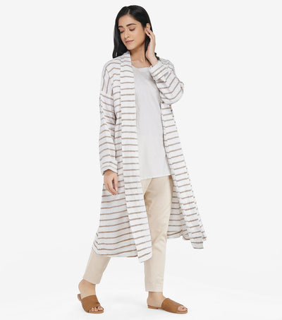 Natural striped linen jacket