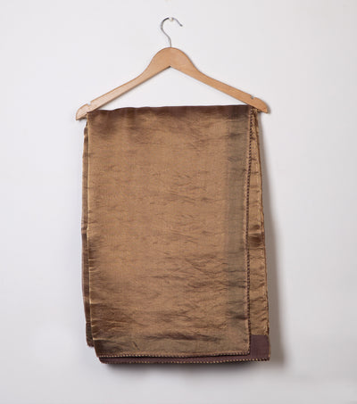 Brown Solid Tissue Saree