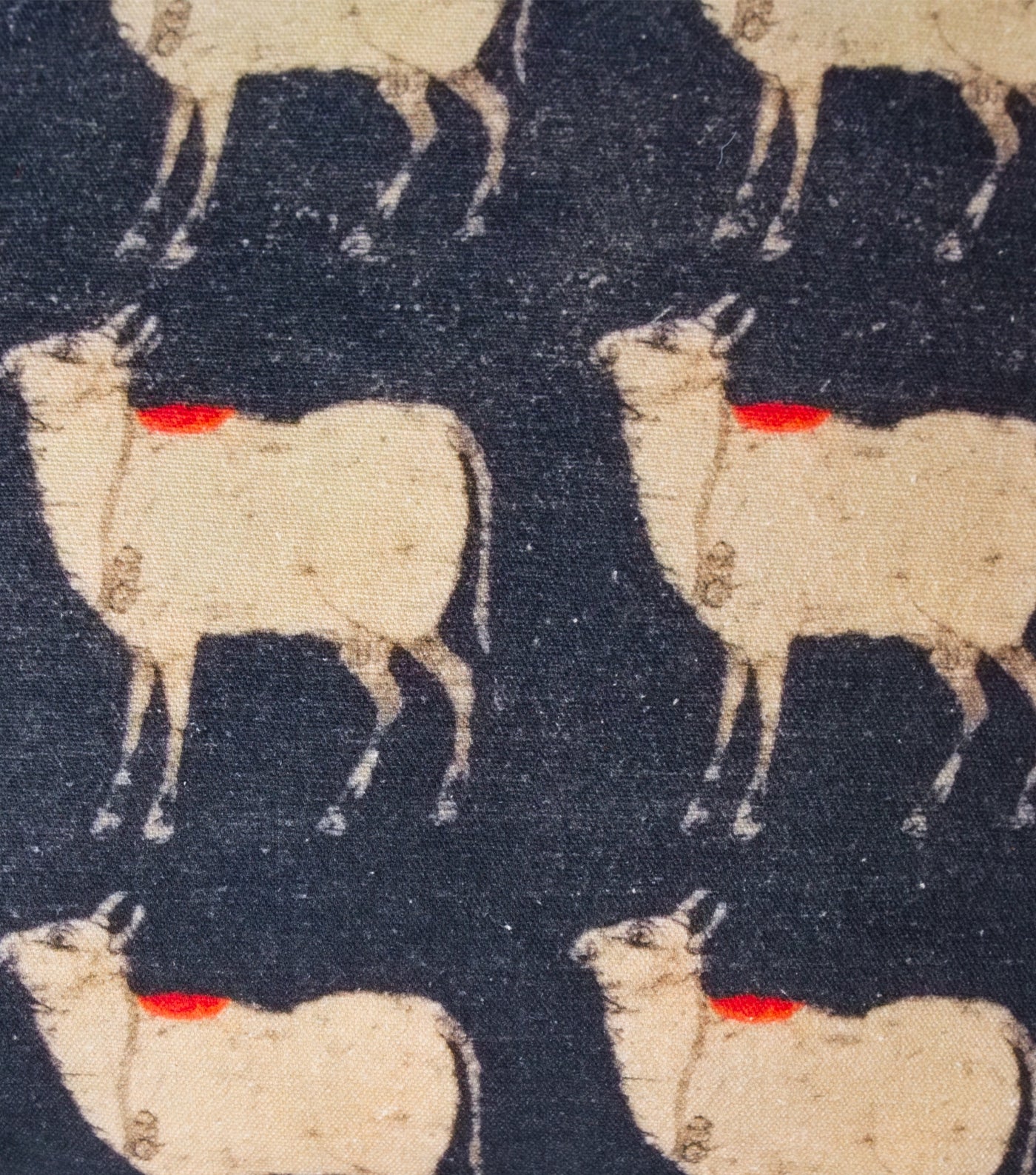 Black Cow Printed Cotton Cushion Cover