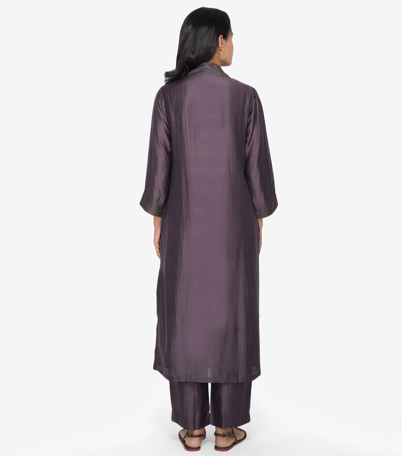 Voilet Silk Kurta Set