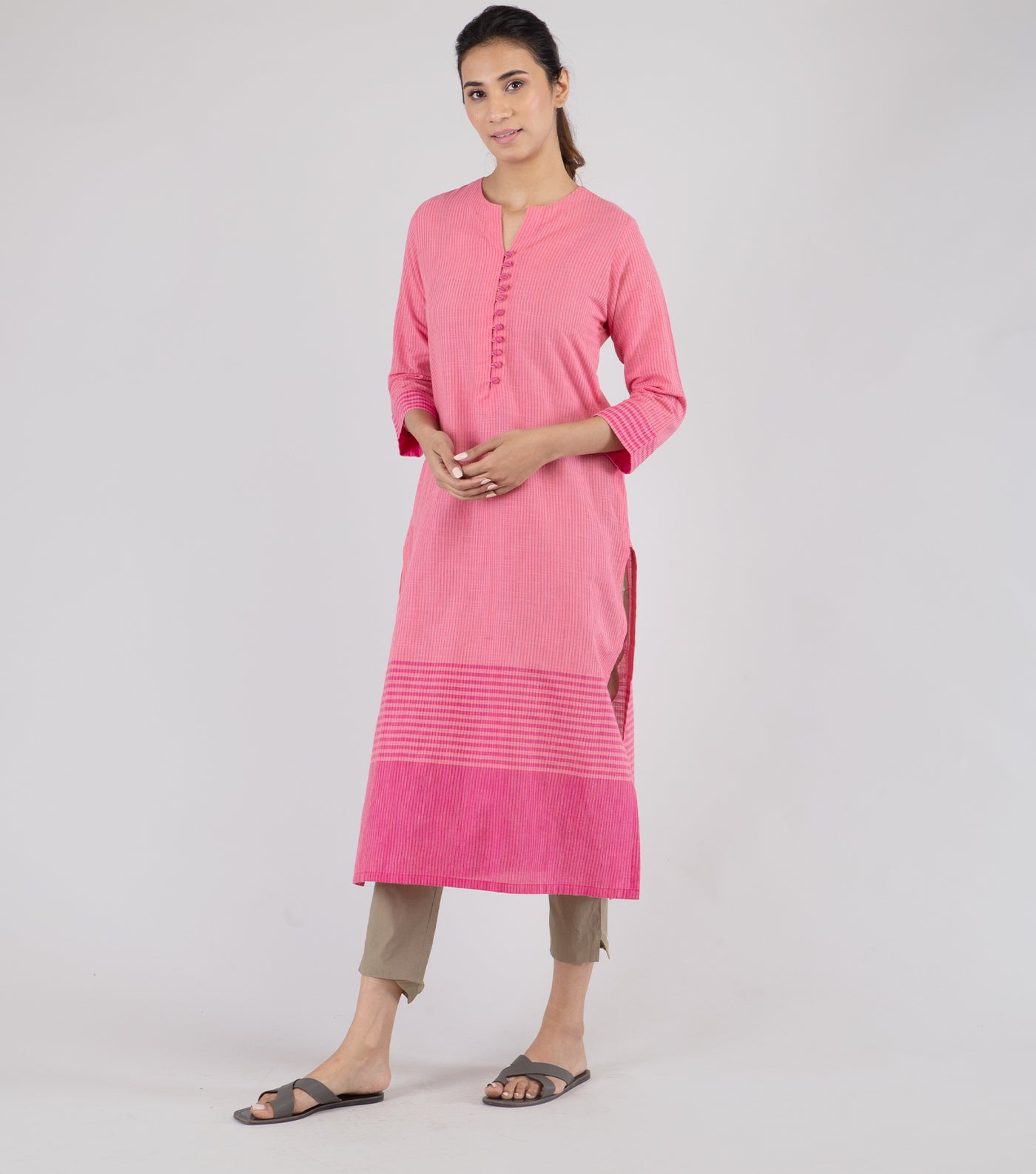 Pink cotton kurta