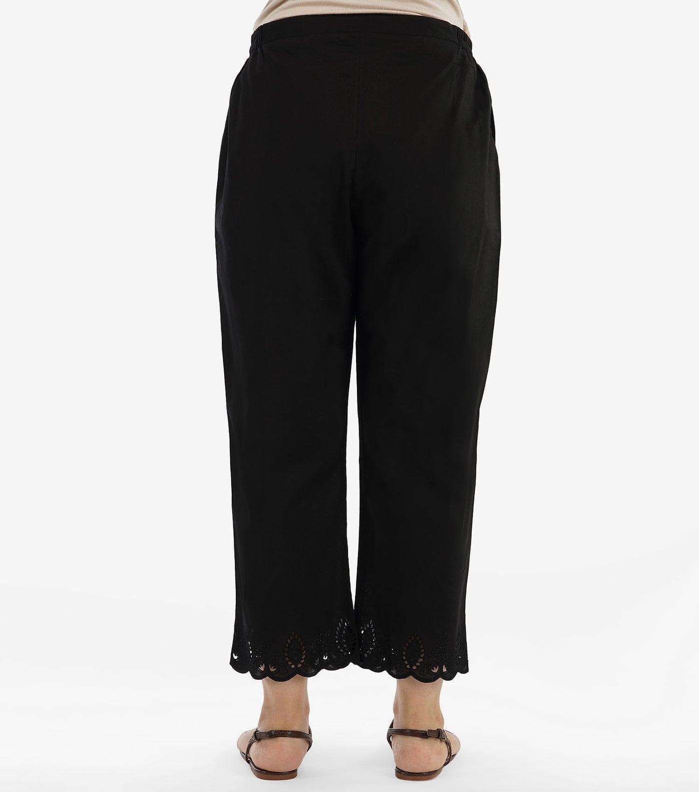 Black Cotton Cutwork Pant