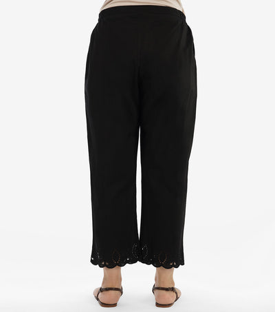 Black Cotton Cutwork Pant