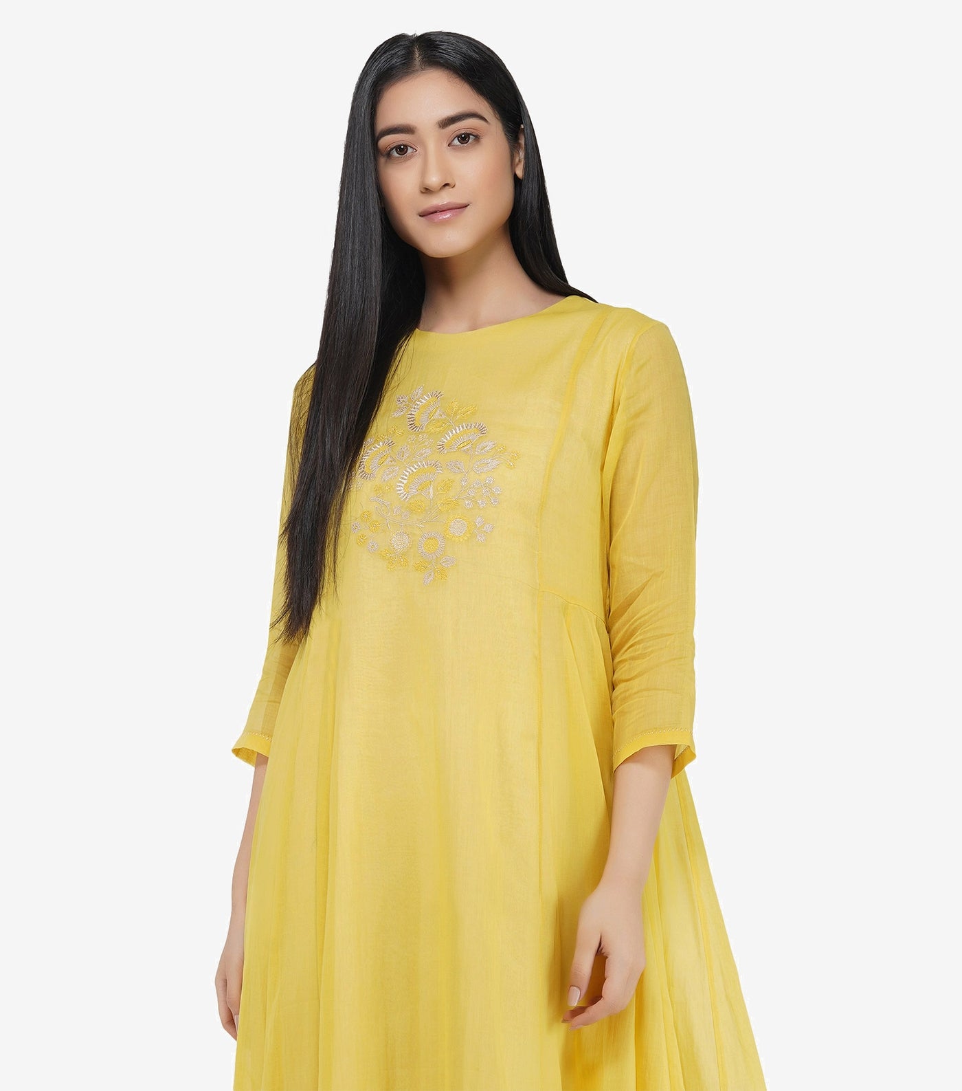 Yellow cotton kurta