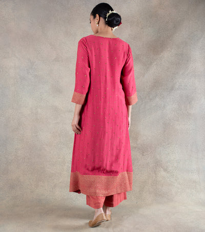 Coral Hand Embroidered Suit Set