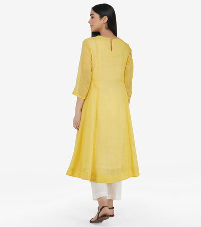 Yellow cotton kurta
