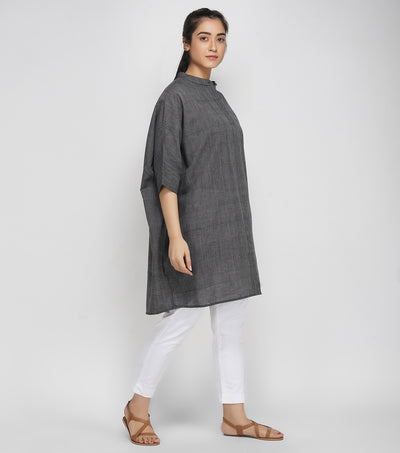 Black striped antifit cotton shirt