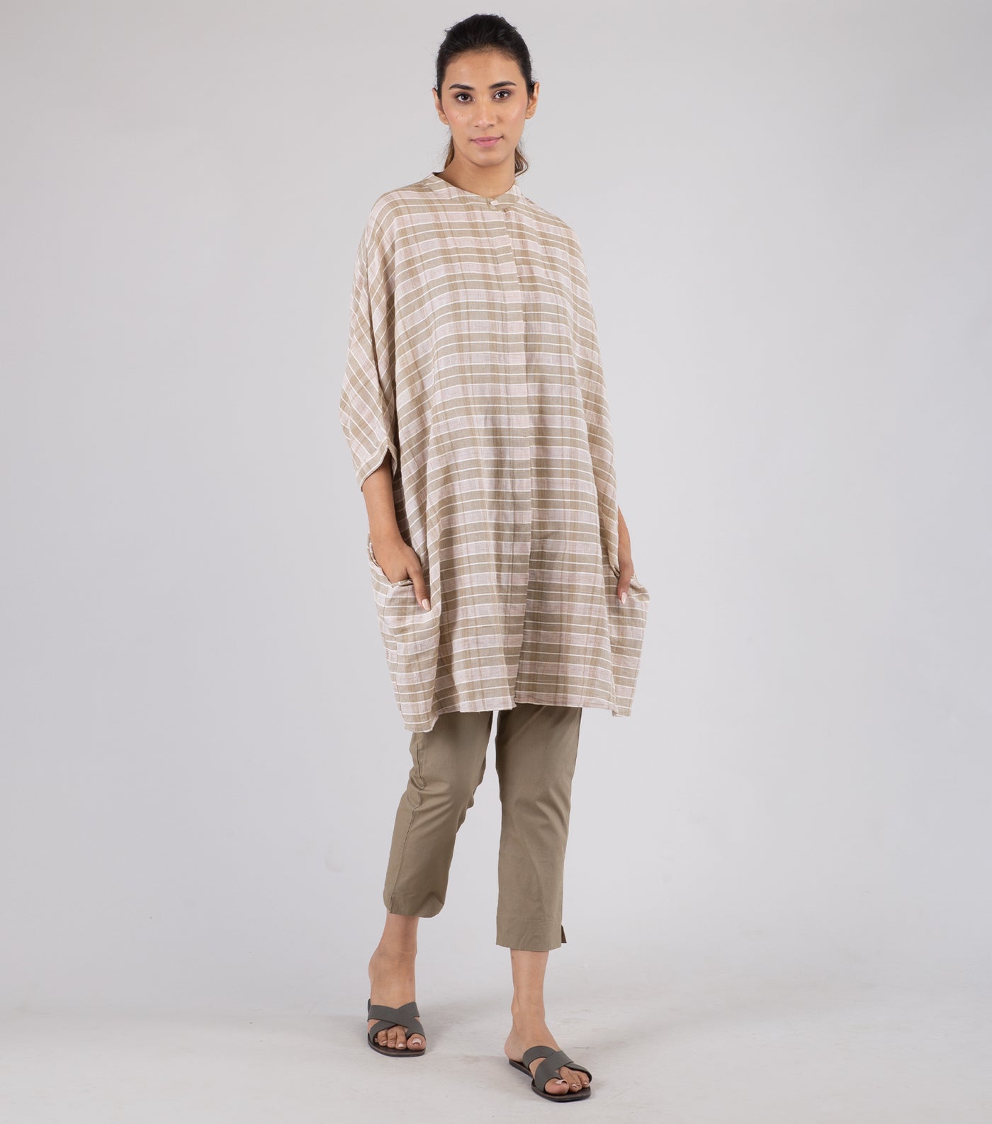 Beige cotton kurta