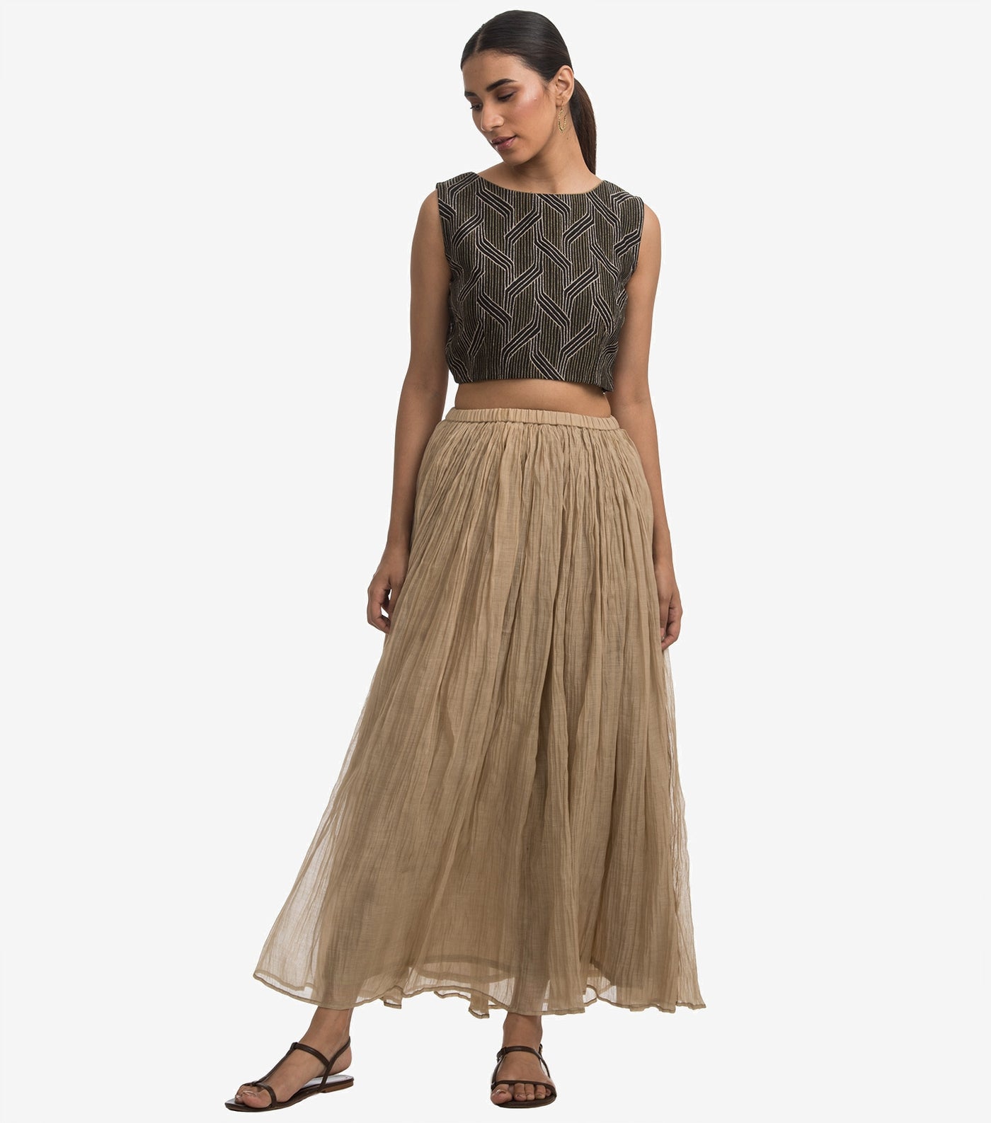 Black chanderi embroidered blouse