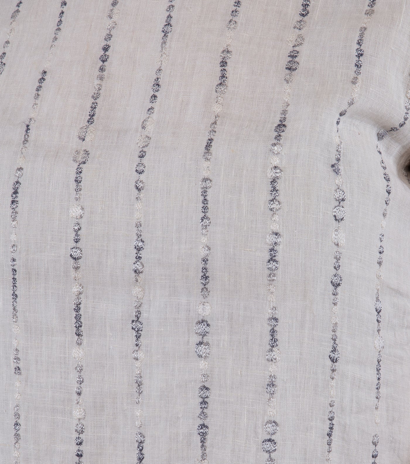 White Embroidered Cotton Linen Tunic