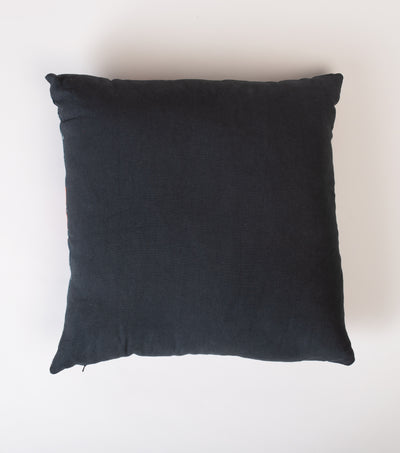 Navy Blue Printed Cotton Cushion Cover