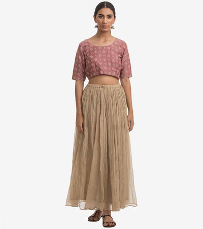 Pink Chanderi Embroidered Blouse