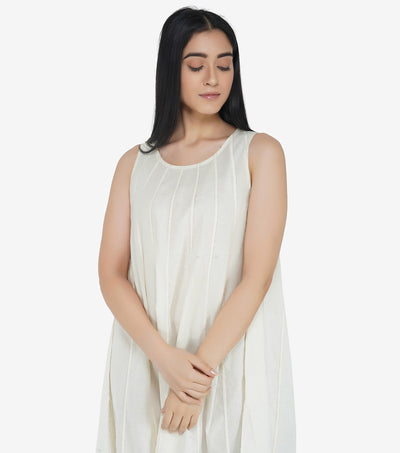 Natural cotton flared dress