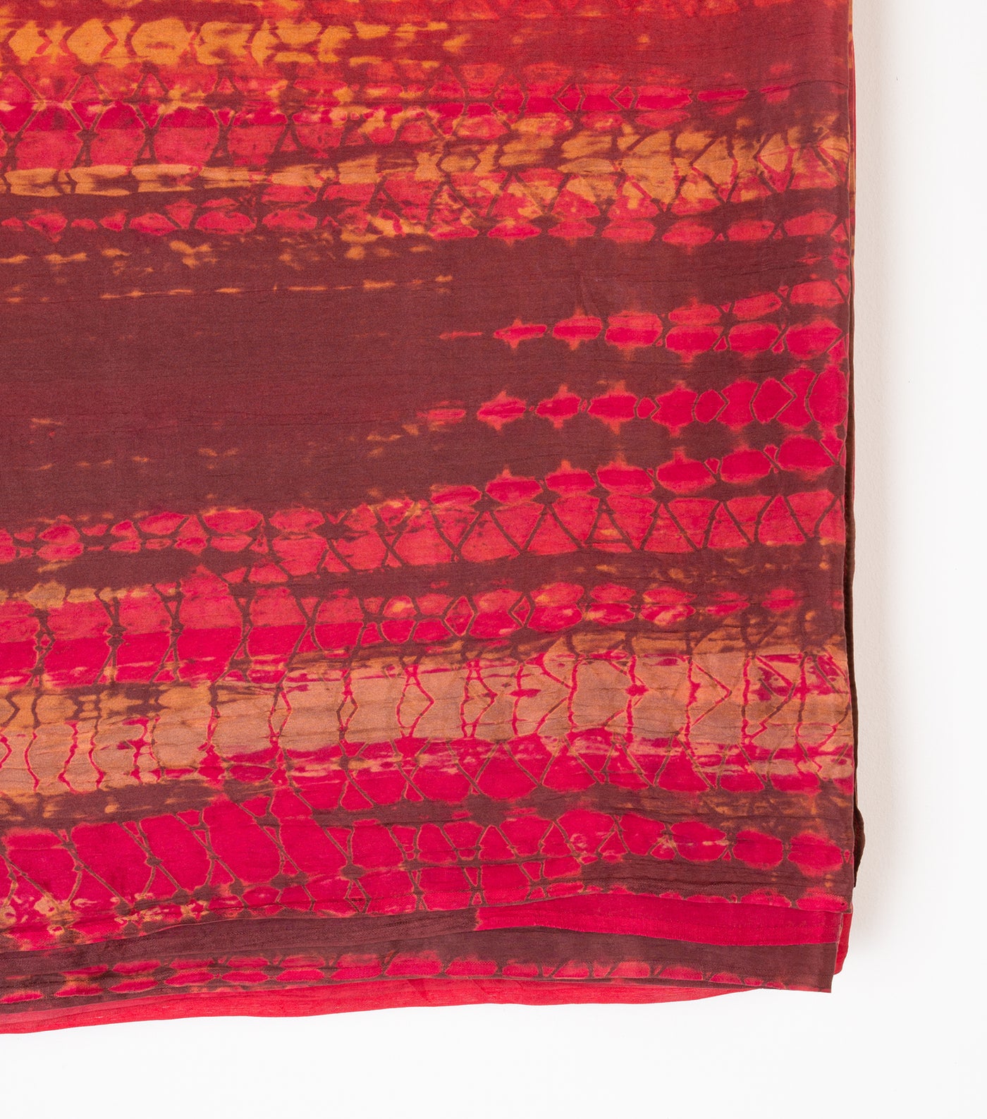 Red Shibori Dye Silk Saree