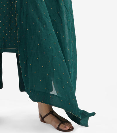 Emerald Green Embroidered Chanderi Suit Set