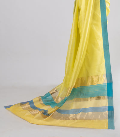 Yellow Hand Woven Chanderi Silk Saree