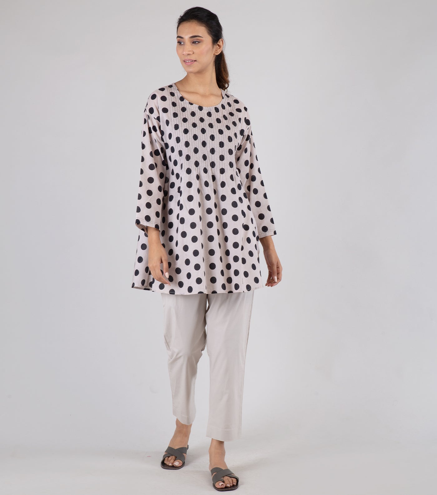 Ivory Cotton Printed Top