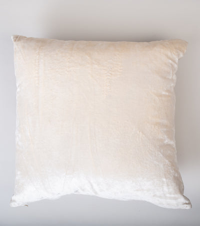 Off White Bird Embroidered Velvet Cushion Cover