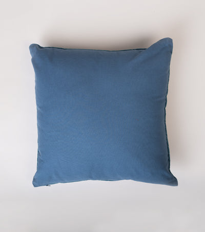 Blue Green Embroidered Cotton Cushion Cover