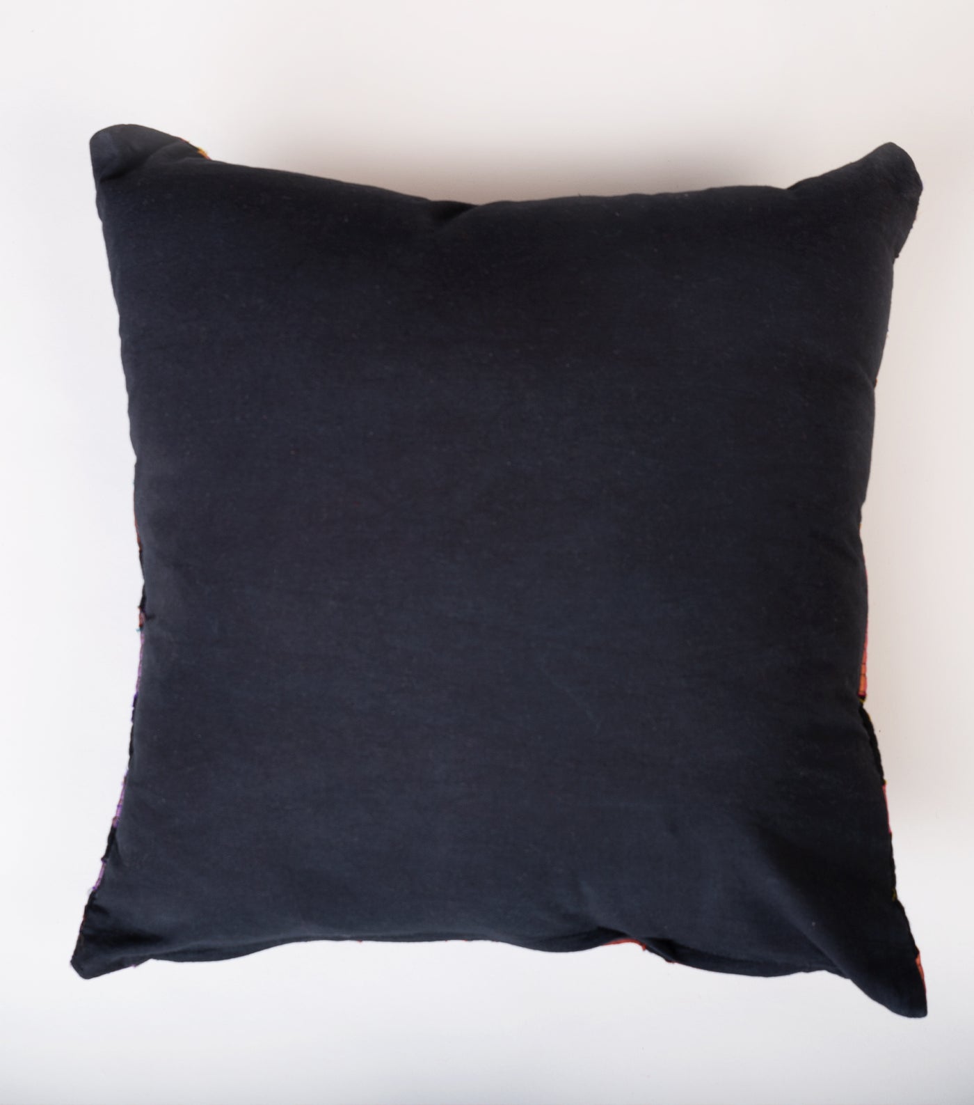 Black Patch Work Embroidered Cotton Cushion Cover