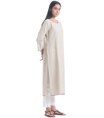 Beige Khadi Kurta