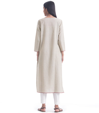 Beige Khadi Kurta