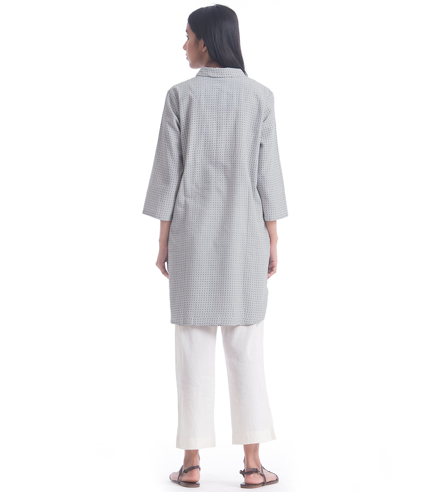 Grey Printed Khadi Shirt