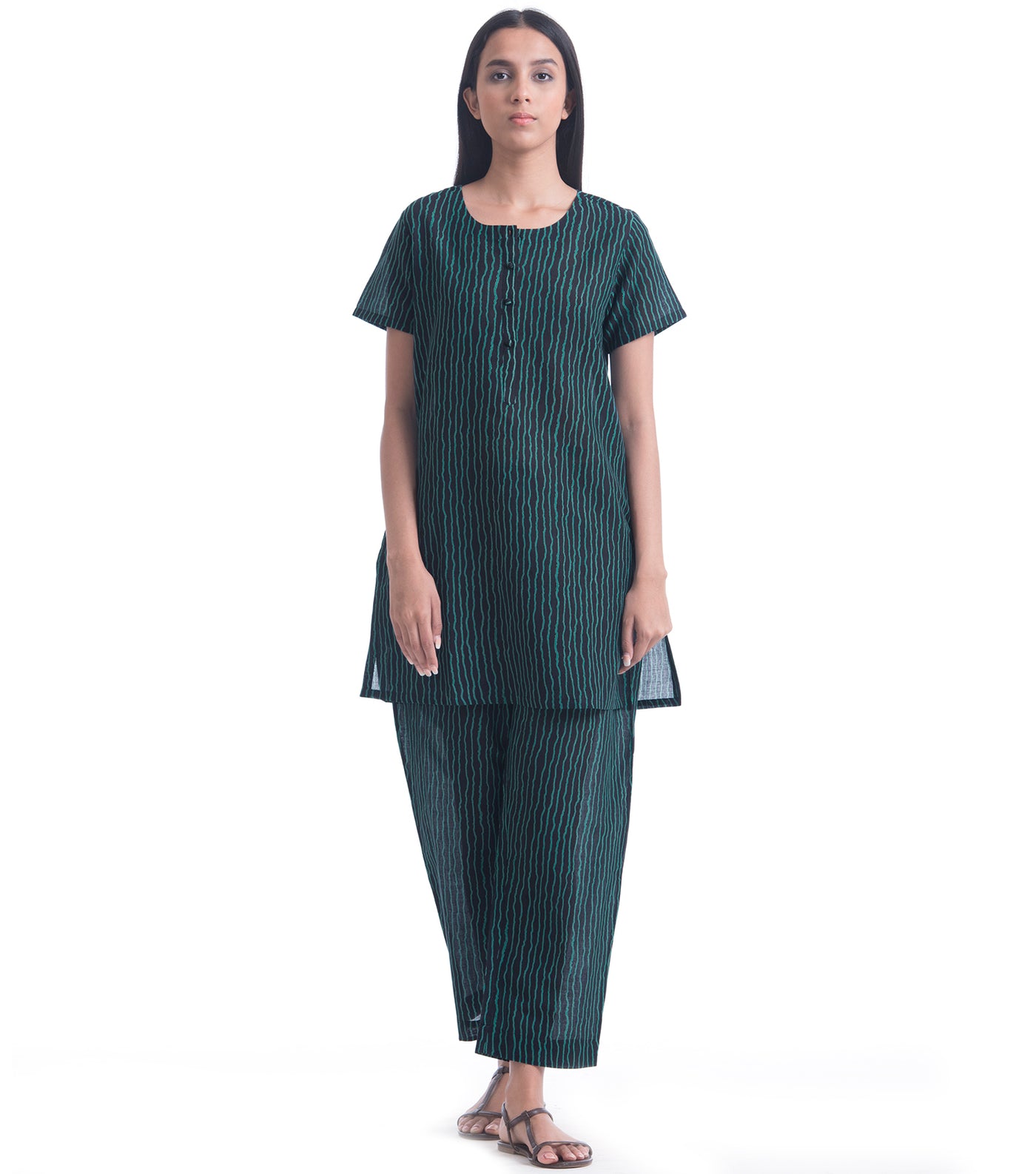 Teal Cotton Loungewear Set