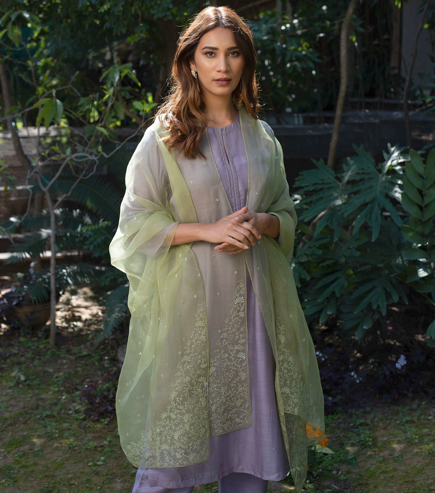 Mauve Modal Silk Kurta & Pants Set