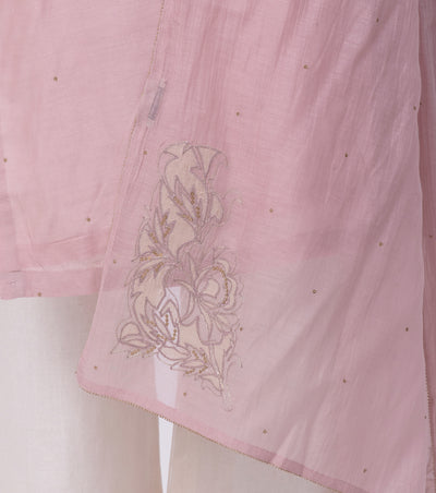 Blush Pink Embroidered Chnaderi Kurta
