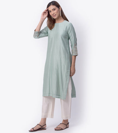 Pista Embroidered Chnaderi Kurta