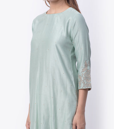 Pista Embroidered Chnaderi Kurta