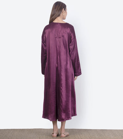 Burgundy Mashroo Silk Kaftan