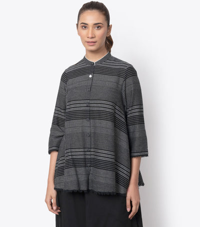 Black Cotton Kantha Shirt