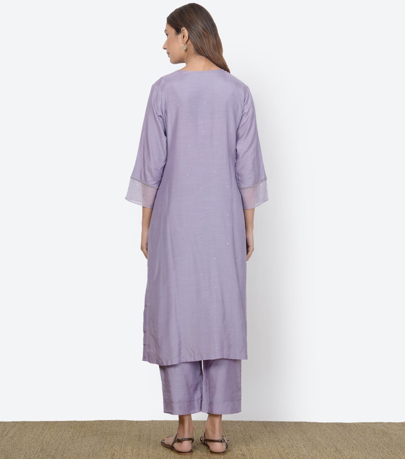 Mauve Modal Silk Kurta & Pants Set