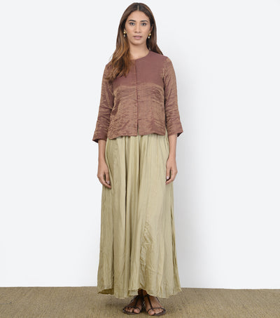 Maroon solid tissue blouse