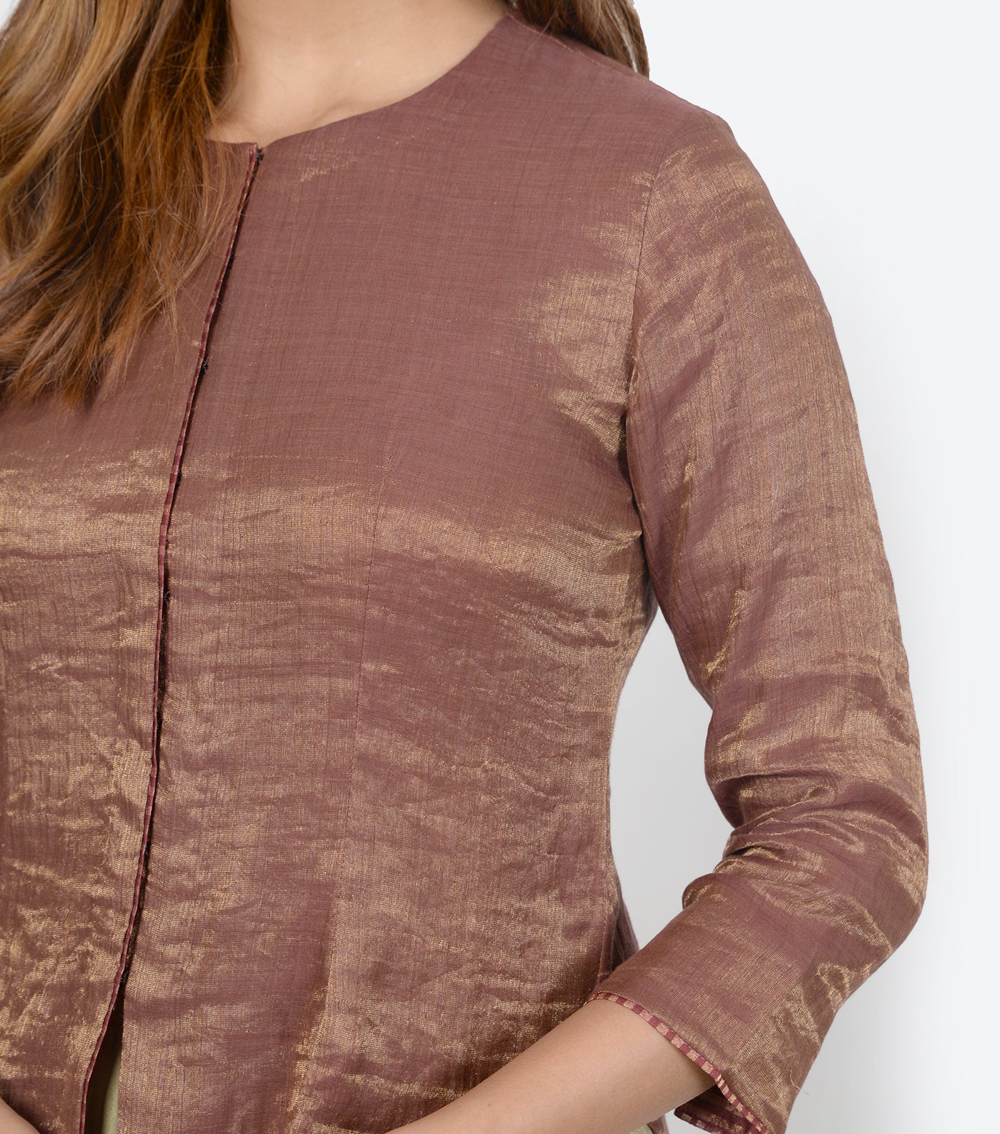 Maroon solid tissue blouse