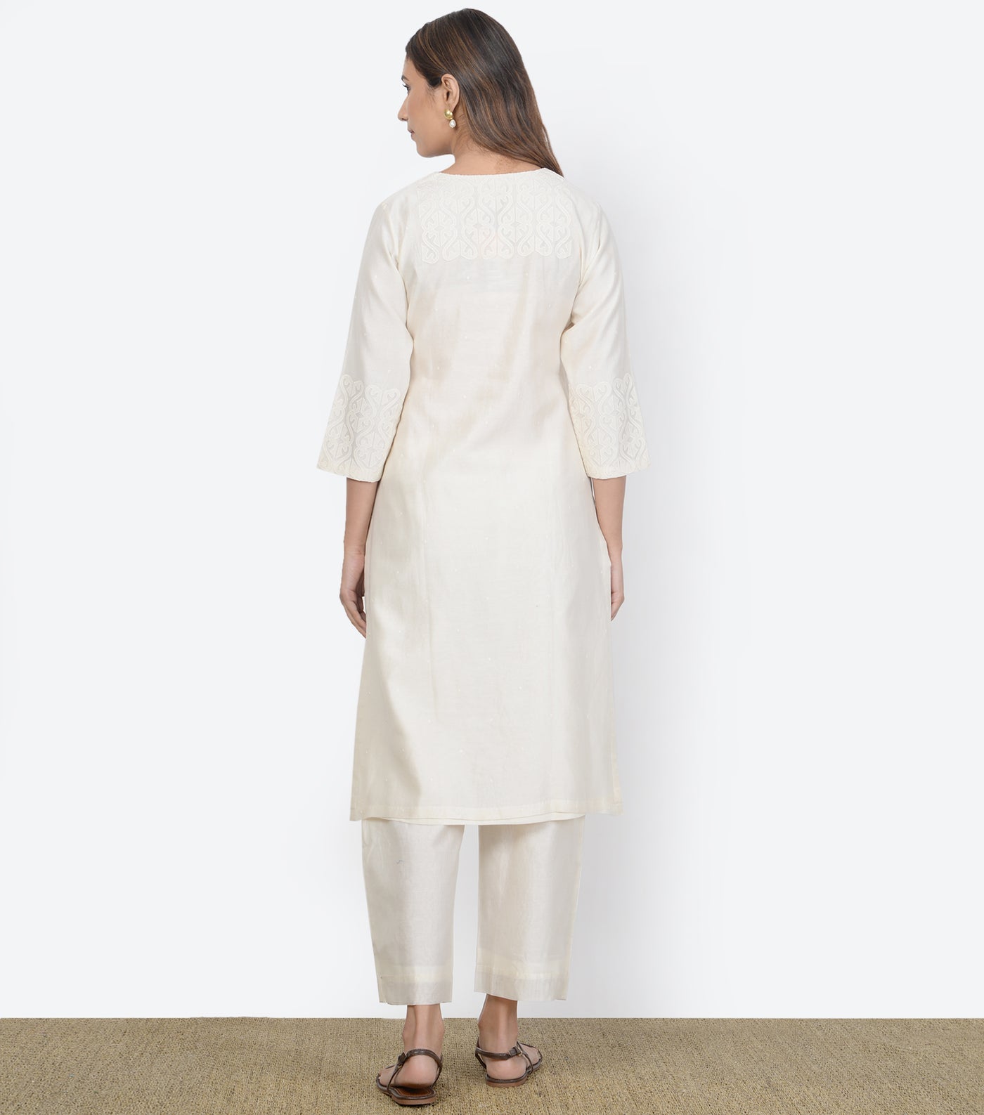 Cutwork Natural Summer Kurta Set