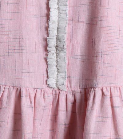 Pink Cotton Linen A-line dress