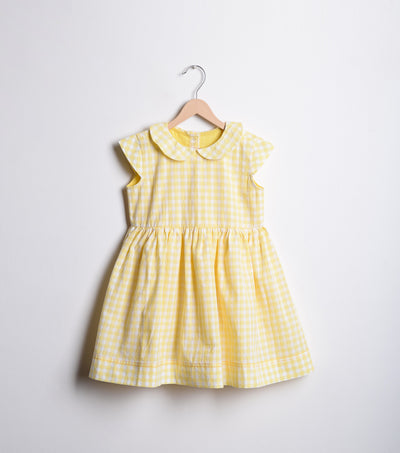 Yellow Cotton Flared dress