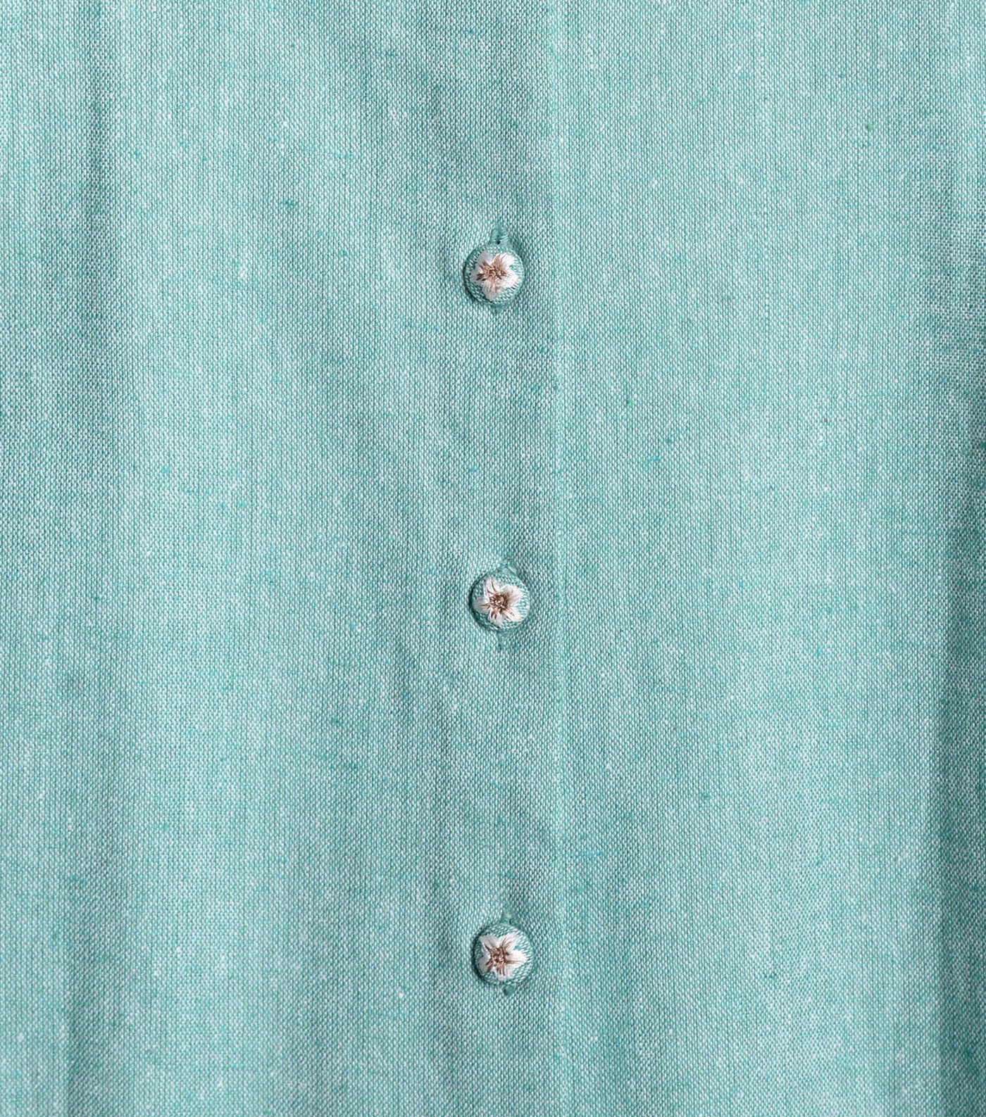 Teal chambray embroidered dress