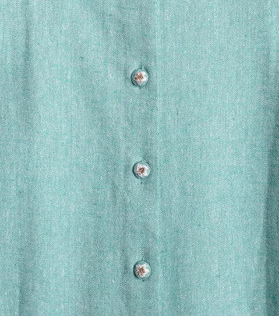 Teal chambray embroidered dress