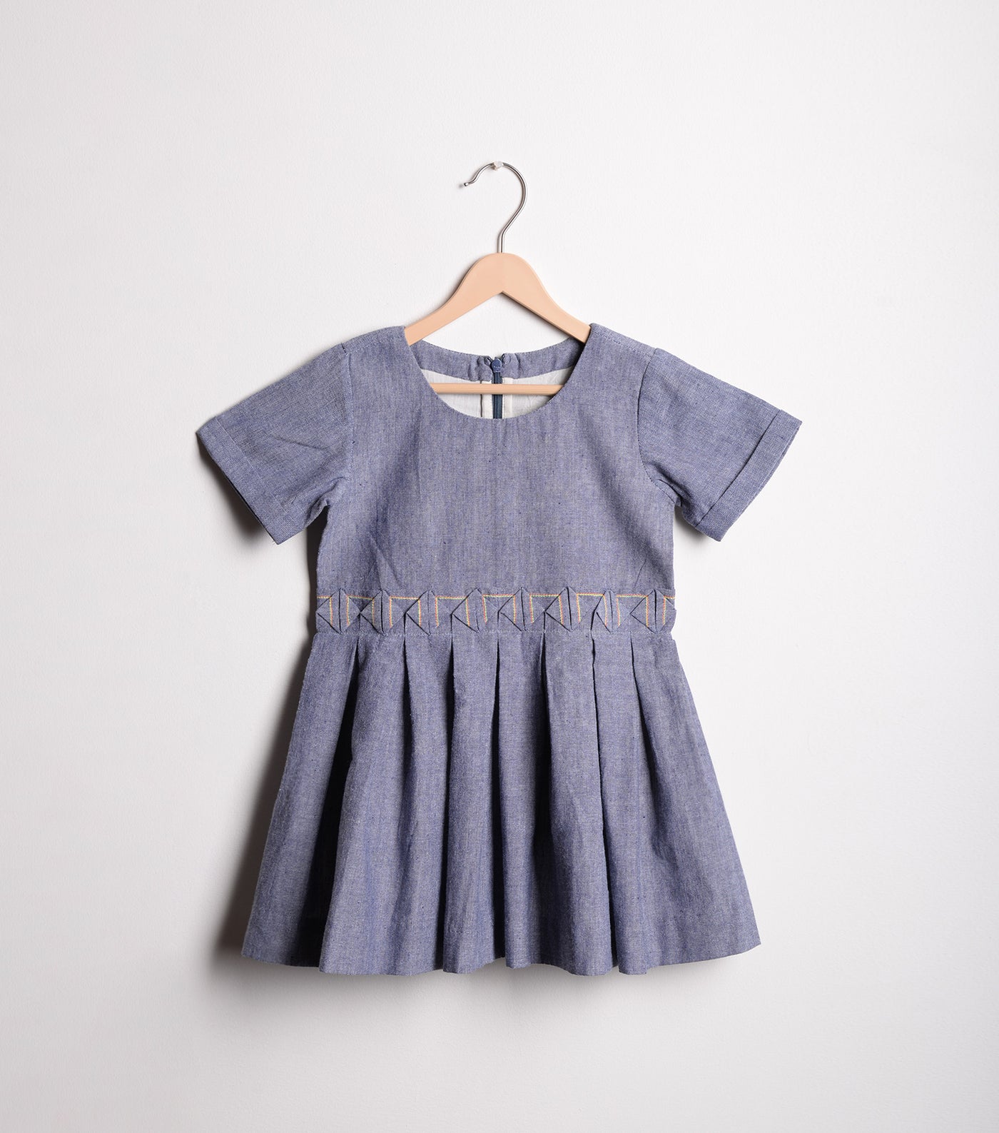 Blue Chambray Pleated dress