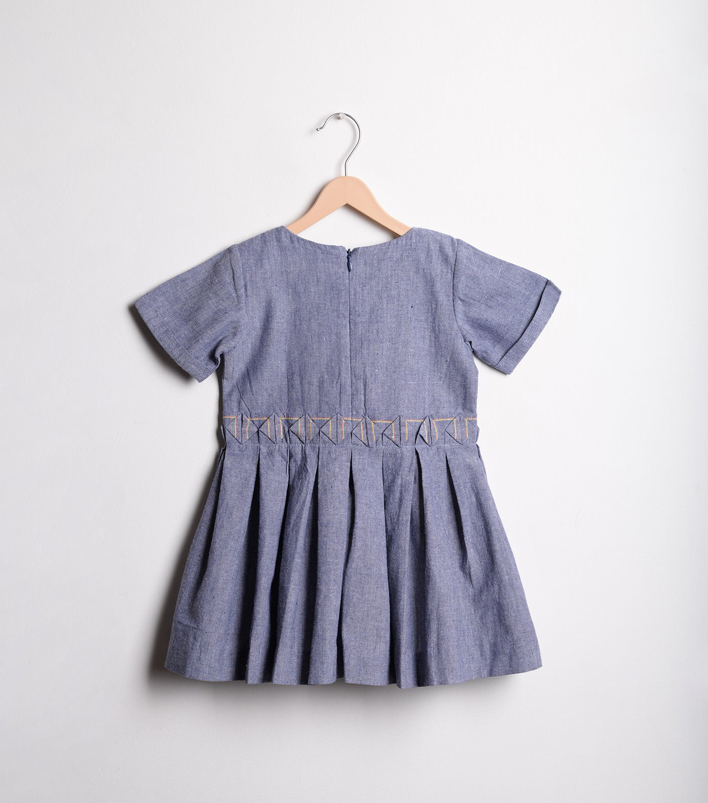 Blue Chambray Pleated dress