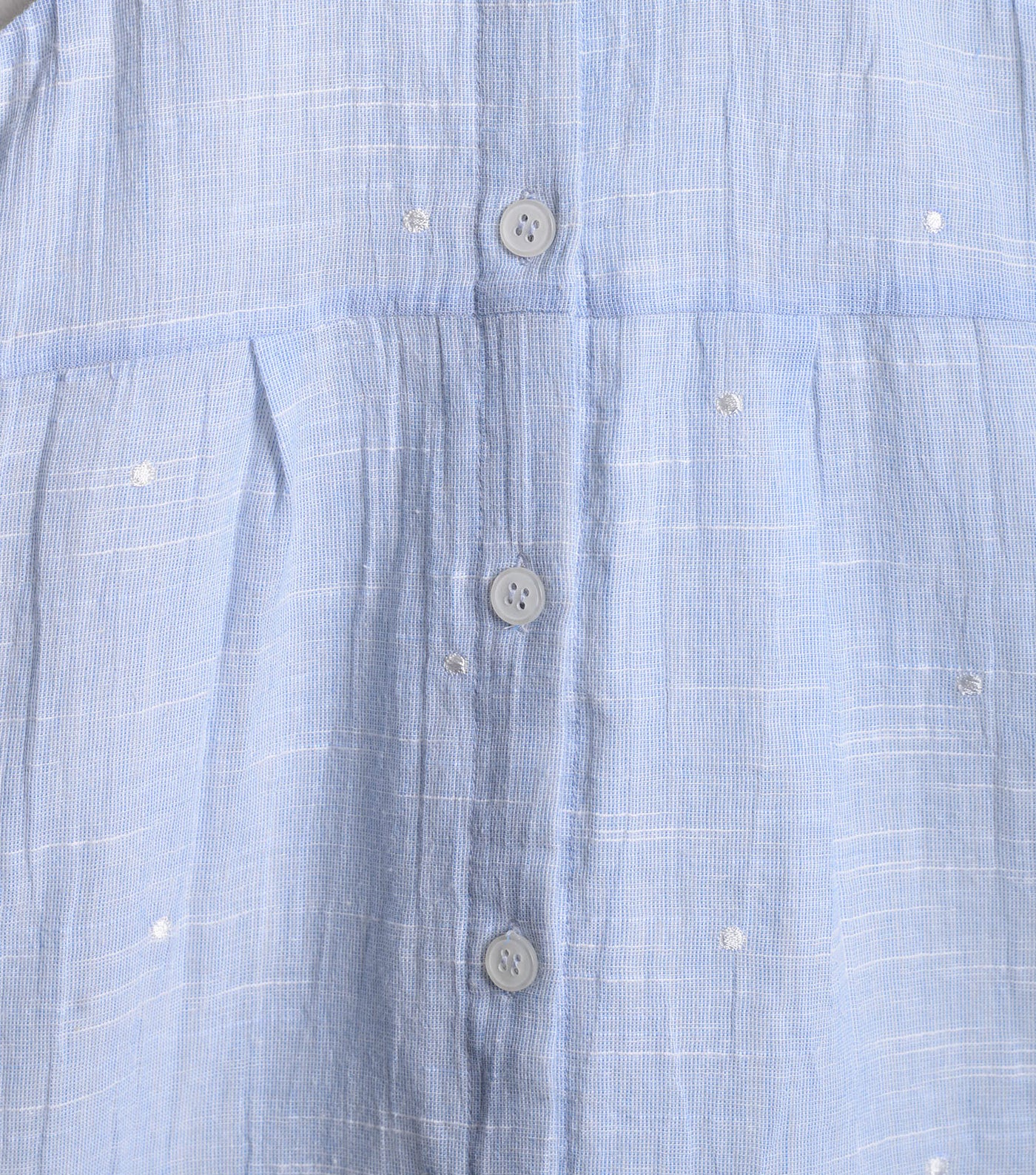 Blue Cotton Embroidered A-line dress